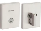 Kwikset San Clemente Deadbolt Lock, Satin Nickel Rectangle Exterior Keyed Front New. Price: $49.50.