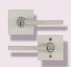 Kwikset 740HFL SQT-15 Keyed Entry Lever, Metal, Satin Nickel Open. Price: $19.00.