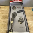 Kwikset 687DAXT5SMTCP Handleset, 3 Grade, Metal, Antique Brass 96870-087 Open. Price: $59.99.