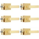 Heittis 6 Pack Passage Door Lever Square Gold Handles Stain New. Price: $149.41.