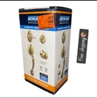 Schlage Plymouth Bright Brass Single Cylinder Door Handleset With Knob! Open. Price: $75.00.