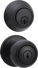 Amazon Basics Exterior Door Knob With Keyed Lock & Deadbolt Coastal Black New. Price: $19.99.
