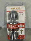 Atlas Home Security Entry 1692 Exterior Door Knob/lock/key Set Satin Chrome New. Price: $19.99.