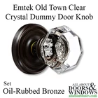 Emtek 8050 Old Town Clear Crystal Dummy Knob Regular Rosette Oil Rubbed New. Price: $149.95.