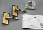 Grandeur 825362 Carre Plate Privacy With Georgetown Lever Vintage Brass, Open. Price: $199.95.