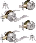 (2 Pack) Keyed Alike Front Door Lever Lockset With Single Cylinder Deadbolt Comb New. Price: $90.99.