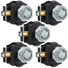Calzibeno 5 Pack Crystal Door Knobs, Glass Diamond-privacy, Matte Black New. Price: $158.76.