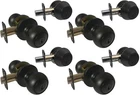 4 Entry Entrance Single Deadbolt Black Door Locks Round Knobs Same Keyed New. Price: $108.99.