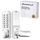 Annfuz Pure Mechanical Keyless Entry Door Handle Lock W/ Keypad,pearl Chrome New. Price: $38.25.