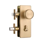 Gold Door Knob With Lock,satin Brass Exterior Set Deadbolt Loc... New. Price: $57.42.