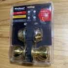 New Kwikset Tylo Polished Brass Entry Door Knob & Double Cylinder Deadbolt Combo. Price: $15.99.