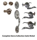 Complete Sierra Series Lever Sn Satin Nickel US15 Locks Door Hardware New. Price: $8.96.