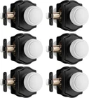 Coastal Style White & Black Door Knobs With Camelot Trim, 6 Pack New. Price: $94.99.