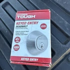 New Door Knob Hyper Tough Keyed Entry Deadbolt. Stainless Steel Finish. Price: $8.75.