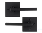 Kwikset 730HFLSQT-514 Halifax Privacy Door Lever W/square Rose, Matte Black Open. Price: $20.00.