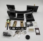 Heavy Duty Matte Black Front Door Handle Set With Deadbolt Lever For Office Open. Price: $44.99.
