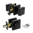 Square Black Door Knob And Deadbolt Lock,single Cylinder Do... New. Price: $39.99.