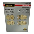 Defiant Brandywine 2 Deadbolt Keyed Entry Knob Brass 1008974358 (ob) Open. Price: $29.95.