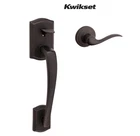Kwikset Prescott Door Handleset Only With Tustin Venetian Bronze Open. Price: $61.34.