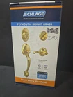 Schlage Plymouth Bright Brass Single Cylinder Door Handleset With Flair New. Price: $67.99.