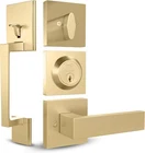 Mega - Tobelle Entry Door Handleset Satin 1 Pack, Brass New. Price: $64.77.