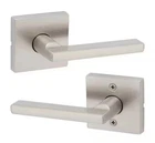 New Kwikset Halifax Square Hall & Closet Passage Door Lever Satin Nickel Handle. Price: $22.95.