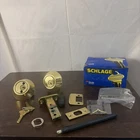 Schlage BR262 Double Cylinder Deadbolt Polished Brass Open Box. Price: $29.99.