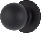 Brinks Interior Door Knobs, Non-locking Ball Style, Matte Black Finish Open. Price: $22.00.
