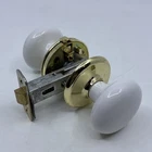 Gainsborough White Porcelain Door Knob Set Passage Latch Hardware Used. Price: $29.99.
