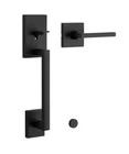 Kwikset San Clemente Front Door Handle Halifax Lever Matte Black 98150-011 Open. Price: $59.99.