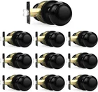 Black Door Knobs, Keyless Flat Ball Interior For Hallway Closet, Matt New. Price: $86.64.
