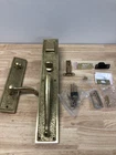 Solid Brass Left-handed Hammered Style Door Handleset Satin Open. Price: $295.99.