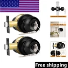 Dual Pack Keyed Alike Black Door Knobs - Stainless Steel For Home Security New. Price: $48.99.