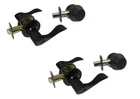 2 Matte Black Finish Entrance Keyed Entry Lever Deadbolt Combo Door Handle Lock New. Price: $67.99.