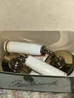 Vintage Nos Gainsborough White Porcelain Lever Antique Henley Gold Finish Open. Price: $69.00.