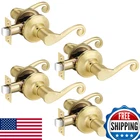Bonpoly 4 Pack Gold Interior Door Brass Lever Passage Handles New. Price: $153.88.