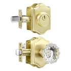Leydebong 1 Gold Deadbolt And Door Knob Set - Pack, Satin Brass New. Price: $88.26.