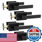 Tinewa 4 Pack Square Privacy Door Levers Locksets Matte Black Finish. Price: $89.04.