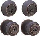 Classic Oil Rubbed Bronze Exterior Knob & Deadbolt Set Of 2 With Key Lock New. Price: $69.99.