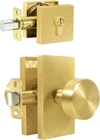Elegant Gold Deadbolt & Stain Brass Entry Door Knob Set For Security New. Price: $126.99.
