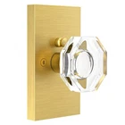Glass Door Knobs Interior, Privacy Crystal Lock Set, Satin Brass Gold Do... New. Price: $52.03.
