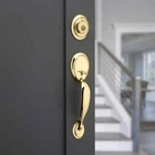Kwikset Dakota Door Handleset W/ Tylo Knob Polished Brass Smartkey Security Open. Price: $53.99.