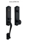 Baldwin 85337190ENTR Estate Bethpage Tubular Handleset Satin Black Open. Price: $550.00.