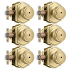 6 Pack Gold Door Knobs With Camelot Trim,interior Lock,coastal... New. Price: $70.46.