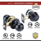 Universal Hardware Commercial Ansi Grade 2 Entry Knob & Deadbolt, Matte Black New. Price: $39.99.