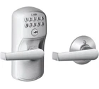Schlage FE575 626 Ela Plymouth Keypad Entry With Auto-lock Satin Chrome Open. Price: $65.00.