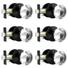 6 Pack Crystal Door Interior, Elegant Matte Black Glass Knobs, Key... New. Price: $122.38.