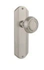 Nostalgic Warehouse Deco Plate With Mission Knob, Passage - 2.75", Satin Nickel Open. Price: $36.57.