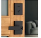 Kwikset Singapore Matte Black Keyed Entry Lever Door Lock Deadbolt Combo Pack Open. Price: $84.95.
