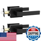 Tinewa 2 Pack Square Black Door Handles Interior No Lock Passage Lever For. Price: $50.52.